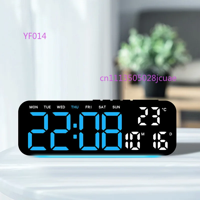 RGB Color Changing LED Desk Clock Multifunctional Digital Alarm Clock With Temperature Humidity Display For Home Hotel Decor