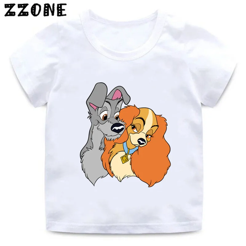 

Hot Sale Lady and the Tramp Dogs Print Cartoon Kids T-Shirts Funny Girls Clothes Baby Boys T shirt Summer Children Tops,ooo5818