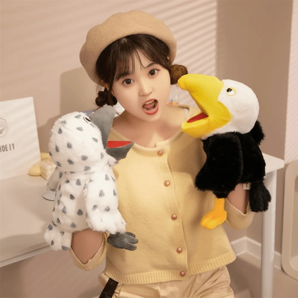 

35cm Size Bird Hand Puppets Kawaii Style Funny Cartoon Animal Hand Puppets Soft Toy Hand Control Educational Toys