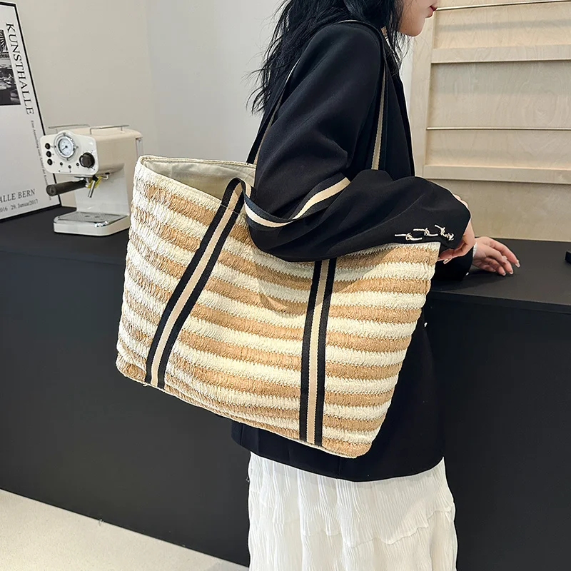 Large Capacity Straw Weave Tote Summer Beach Bags for Women 2024 Fashion Bohemian Travel Shoulder Bag Female Shopper Handbags