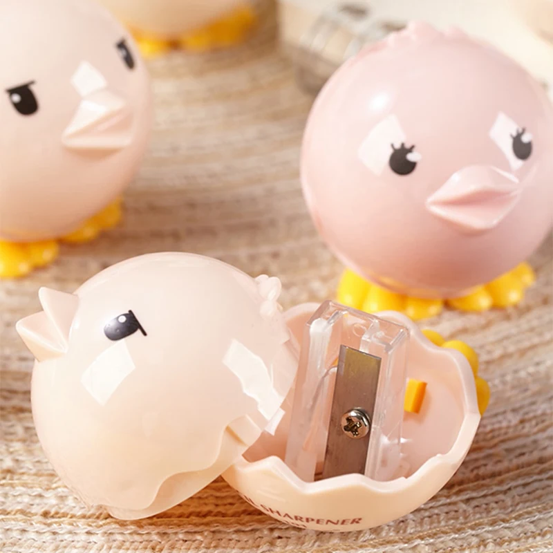 1Pc Mini Cute Chicken Shape Pencil Sharpener Single Hole Student Pencil Sharpener Pencil Sharpener For Kids School Supplies