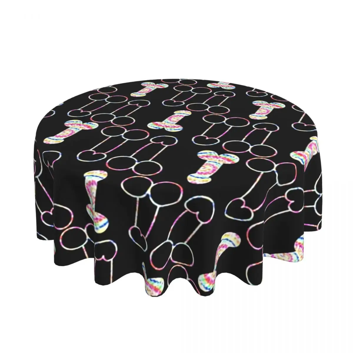 التعادل صبغ القضيب نمط مقاوم للماء مفرش المائدة المستديرة Oilproof مفرش طاولة للمناسبات المطبخ غطاء طاولة الطعام 60 بوصة #6