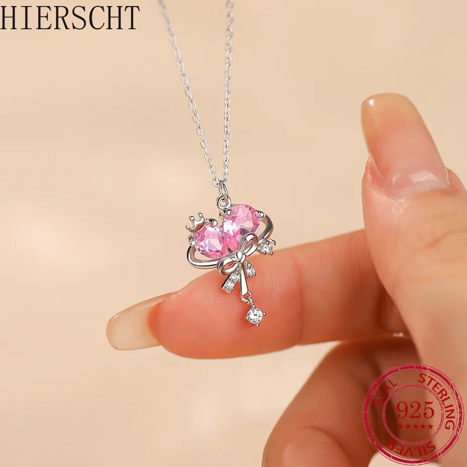 

Original Planet Sweetheart Necklace Women's Love Zircon Bow Pendant S925 Sterling Silver Clavicle Chain