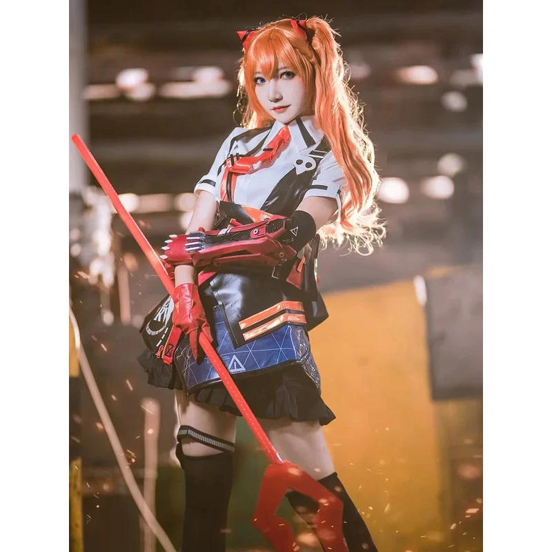 SN55IN STOCK UWOWO Asukaa Cosplay Honkai Impact 3rd Asukaa Langleyne Soryuue Game Christmas Costume Shirt Skirt Outfits Hal$5Q@1