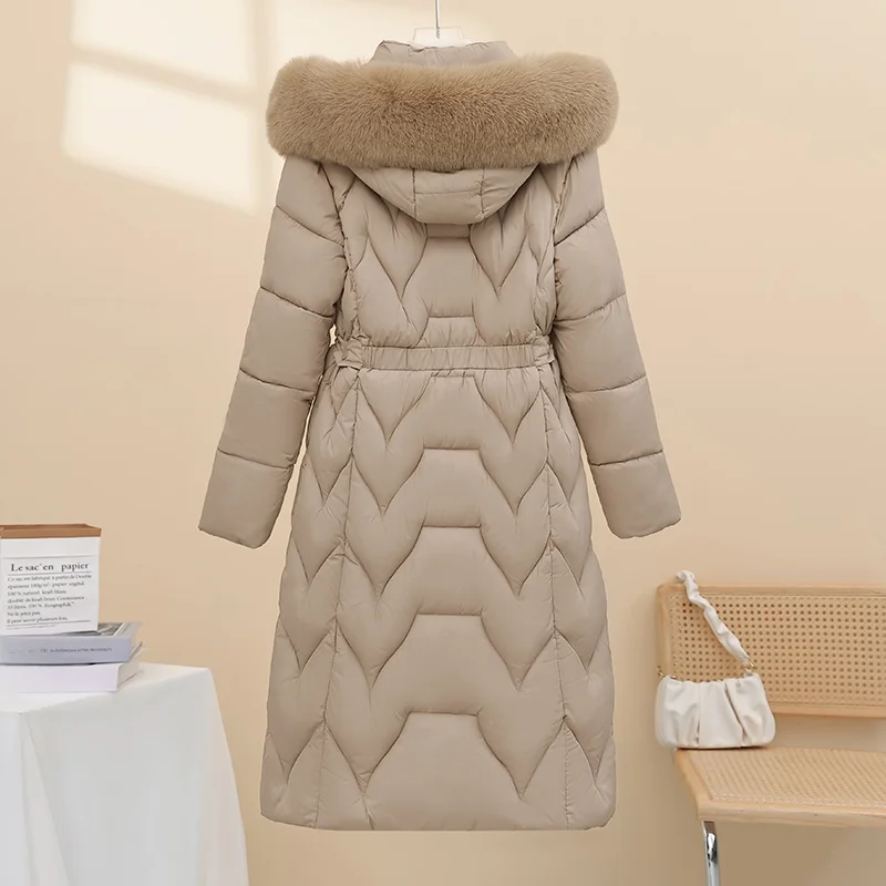 الشتاء Thiened القطن Jaet المرأة ميدي الإفراط في الركبة الخصر مقصوص معطف القطن Sli أمي في منتصف العمر حجم كبير Jaet #5