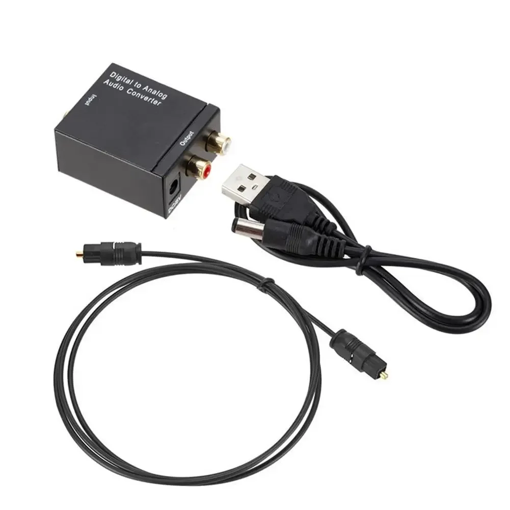 Digital To Analog Audio Converter DAC Amplifier Decoder Optical Coaxial Toslink To Analog RCA L/R Audio Converter Adapter