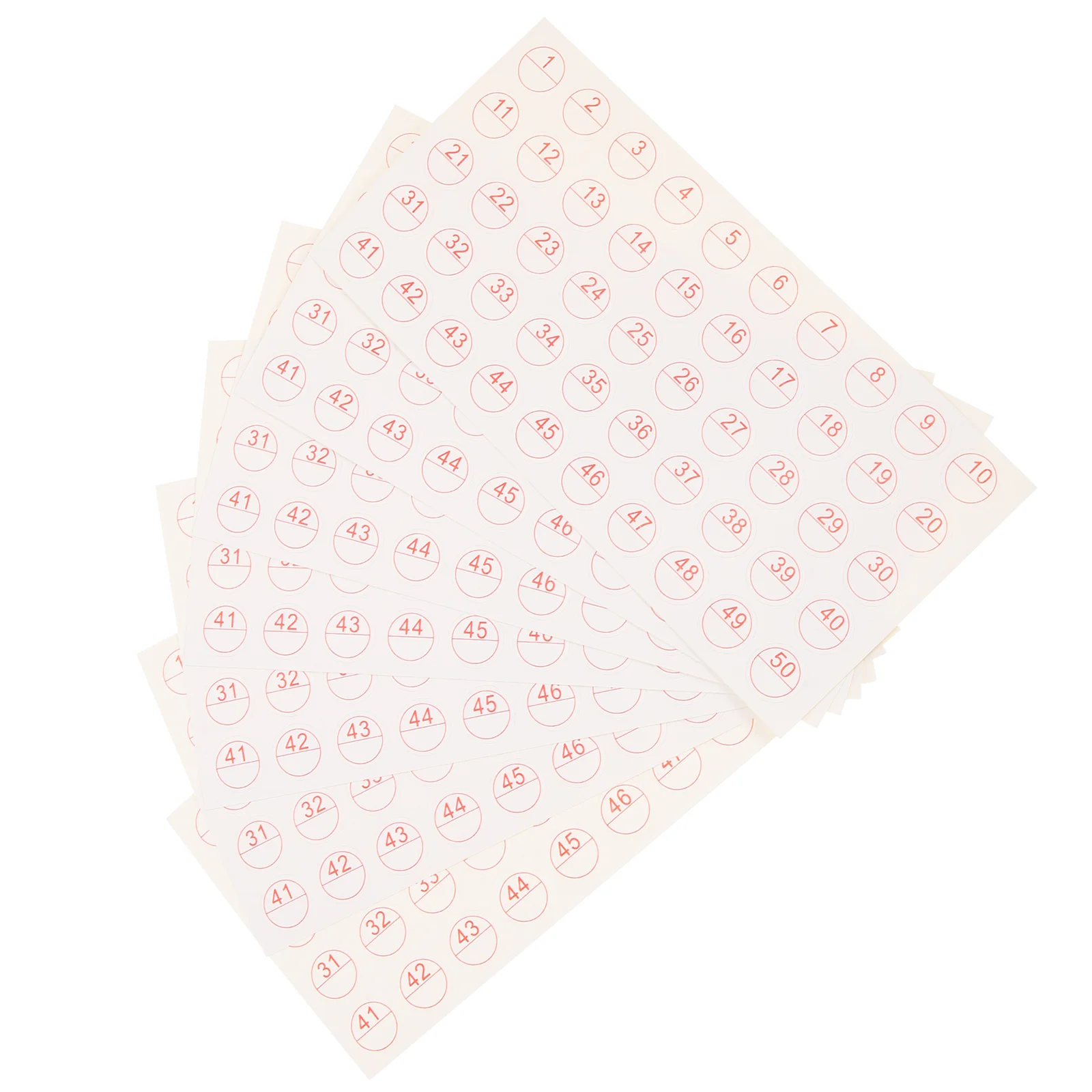50 Sheets Removable Number Label Labels Stickers Marking Coated Paper Blank Decal