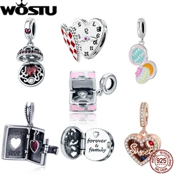 WOSTU Hot Sale 925 Sterling Silver Macaron Candy Box Dangle Charm fit Beads Bracelet Necklace For Women DIY Jewelry FIC663