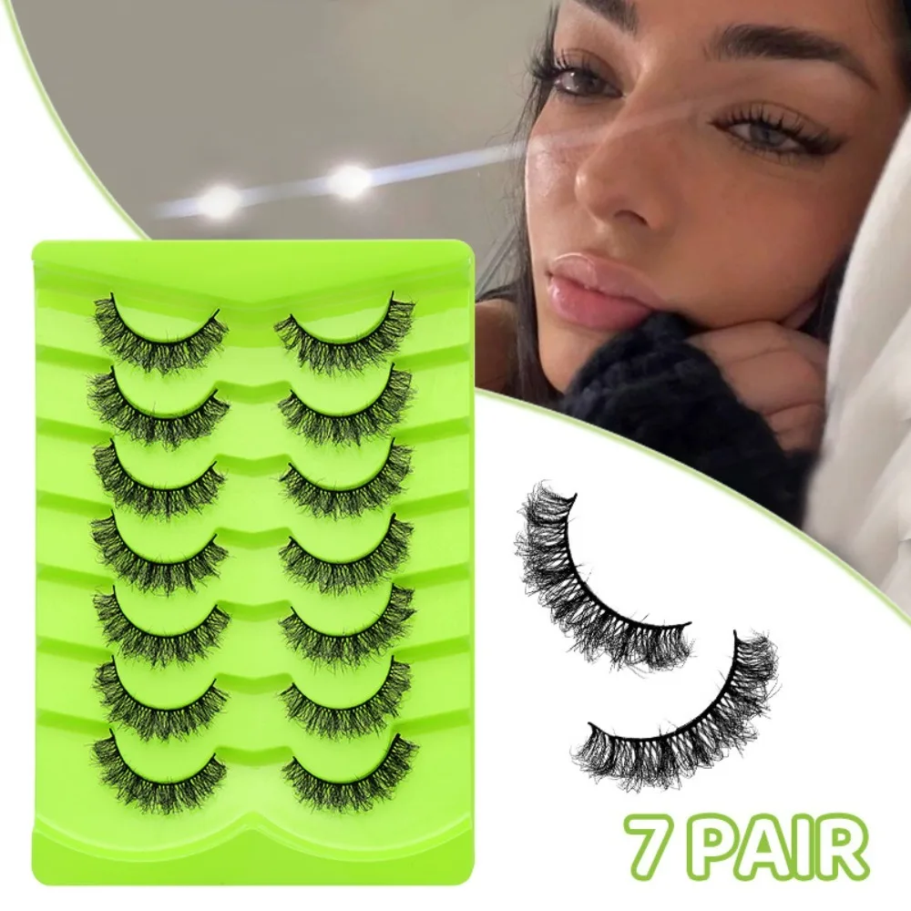 ขนตาปลอมแบบ 7 คู่ พร้อมแถบกาวเจลลี่ สำหรับคอสเพลย์อนิเมะ ไม่ต้องใช้กาว ขนตาปลอม 3 มิติ แบบธรรมชาติ อุปกรณ์แต่งหน้า DIY