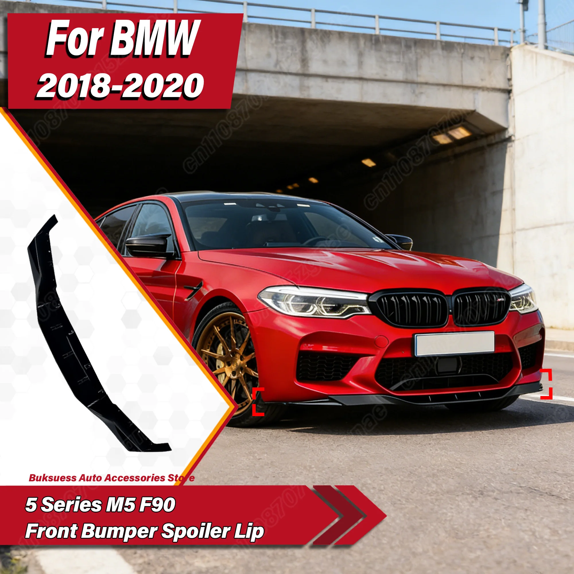 

For BMW 5 Series M5 F90 2018 2019 2020 Automobile Front Bumper Spoiler Lip Car Front Chin Spoiler ABS Body Modification Kit