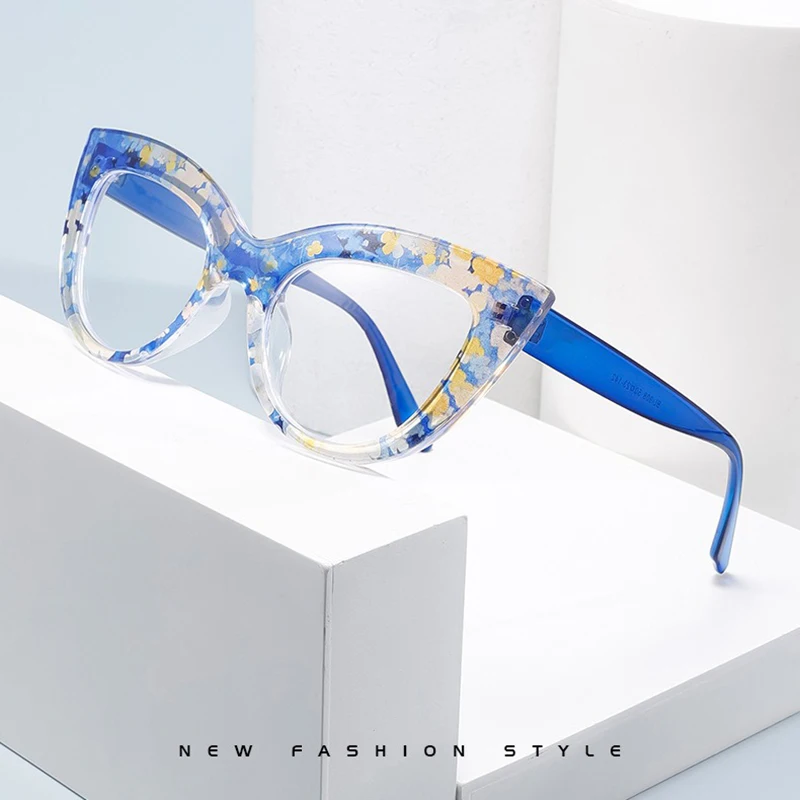 Customized Prescription Glasses Women Cat Eye Multi-Focal Progressive Photochromic Anti-Blue Light Myopia Hyperopia Eyeglasses