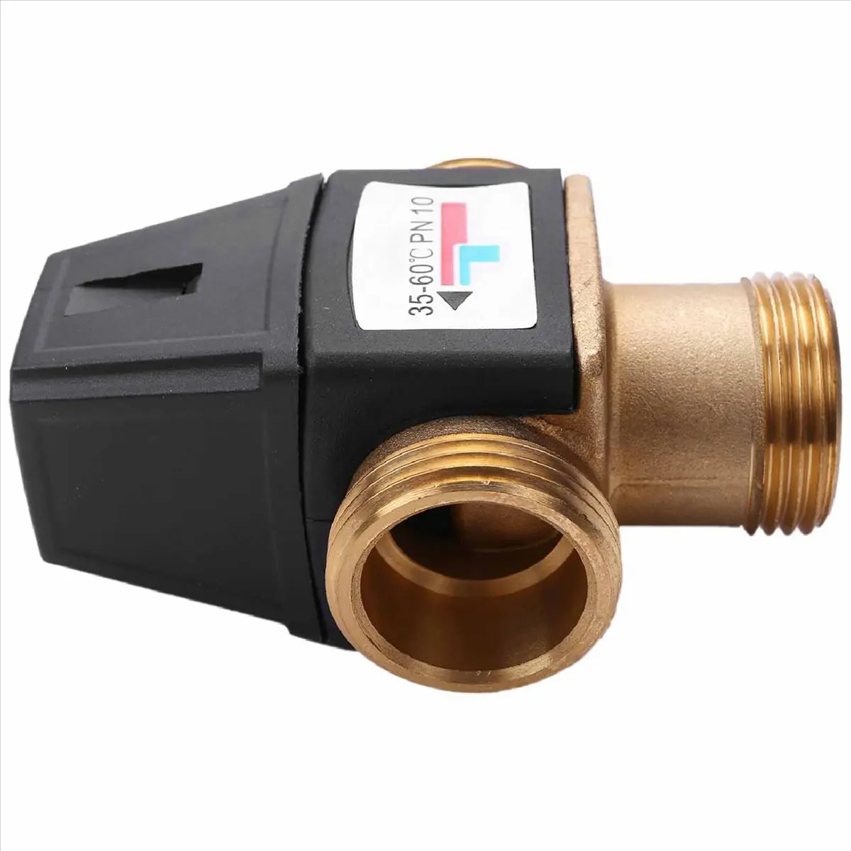ABCD 2 Pcs 3 Way DN25 External Thread Brass Thermostatic Mixing Valve Solar Water Heater Thermostatic Valve