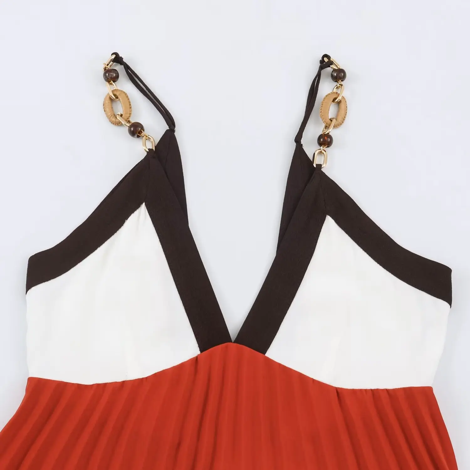 KLKXMYT Elegantes Damen-Perlenkleid Langes Plissiertes Ärmelloses Rückenfreies Sexy Midikleid Weibliches Abendkleid für Partys – Detail 5