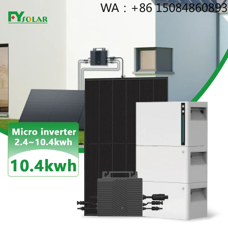 Plug And Play Solar SystemBalcony Solar MicroinverterAll-in-one Home Balcony Solar System Grid MPPT Monocrystalline Silicon Lith