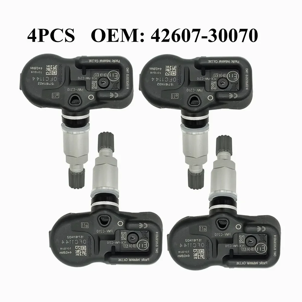 

4Pcs 42607-30070 42607-02031 42607-02030 PMV-C210 433MHz TPMS Tire Pressure Sensor For TOYOTA Avensis Auris RAV4 Yaris Verso