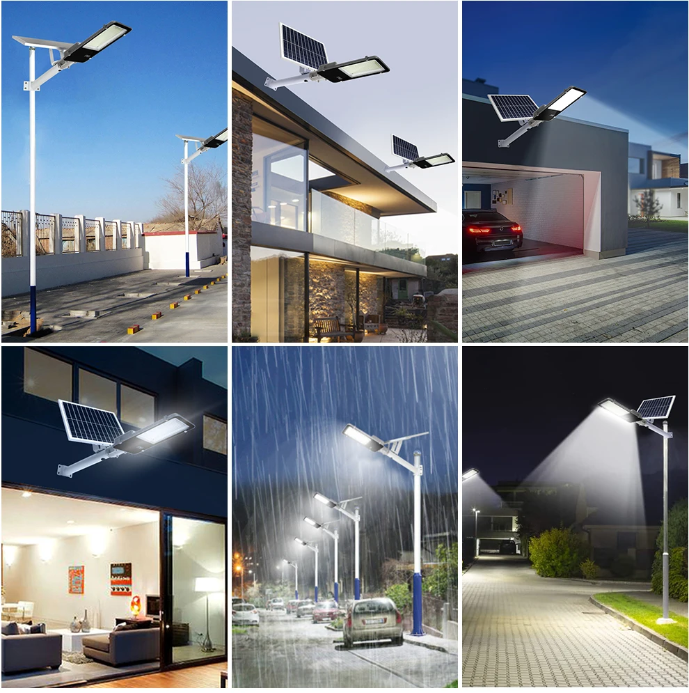 300W Solar-Straßenleuchte für den Außenbereich, superhelle, hocheffiziente Solarpanele, Fernbedienung, wasserdicht, IP67, für öffentliche Bereiche – Detail 9