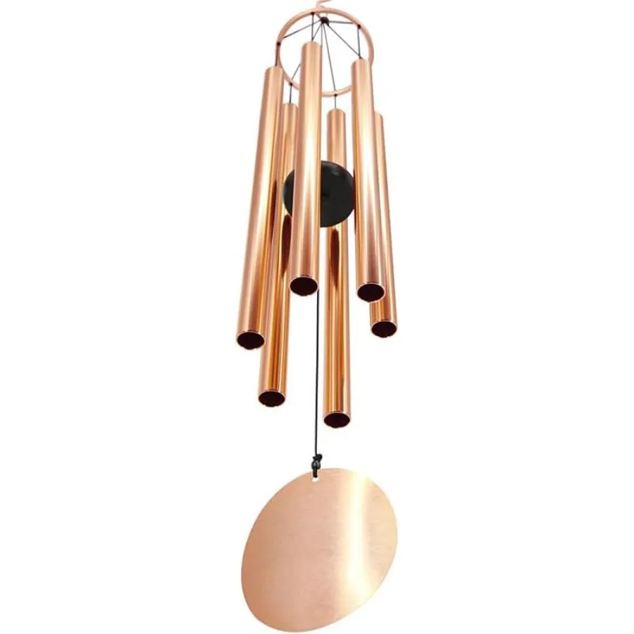 

Premium 36Inch Deep Tone Wind Chimes with 6 Metal Tubes Elegant Memorial Chime for Mom for Housewarming and Christmas Rose Gold