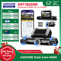 AZDOME Dash Cam M660 2K+3*1080P 4CH Car DVR GPS 5G Wifi Built-in 128GB eMMC Voice Control 24H Parking Monitor Super Night Vision