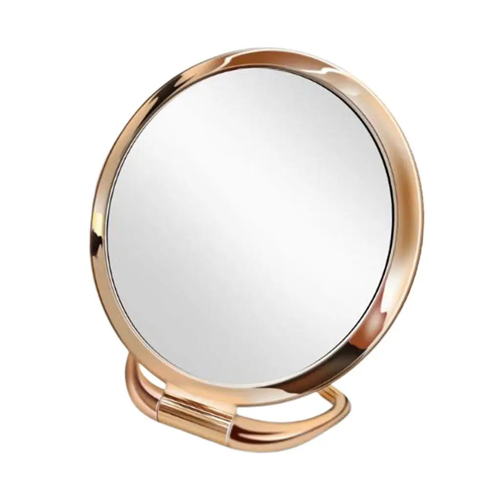 Dormitory Makeup Mirror Folding Dual Sided Vanity Mirror Portable Adjustable Stand for Girls Women Office Travel Use
