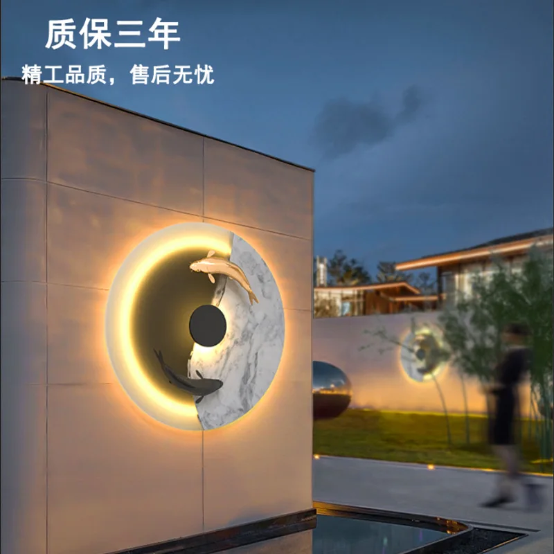 تبخير العميل خارج مصباح الجدار الشمسي فناء فيلا مصباح المناظر الطبيعية الصينية الجديدة #4