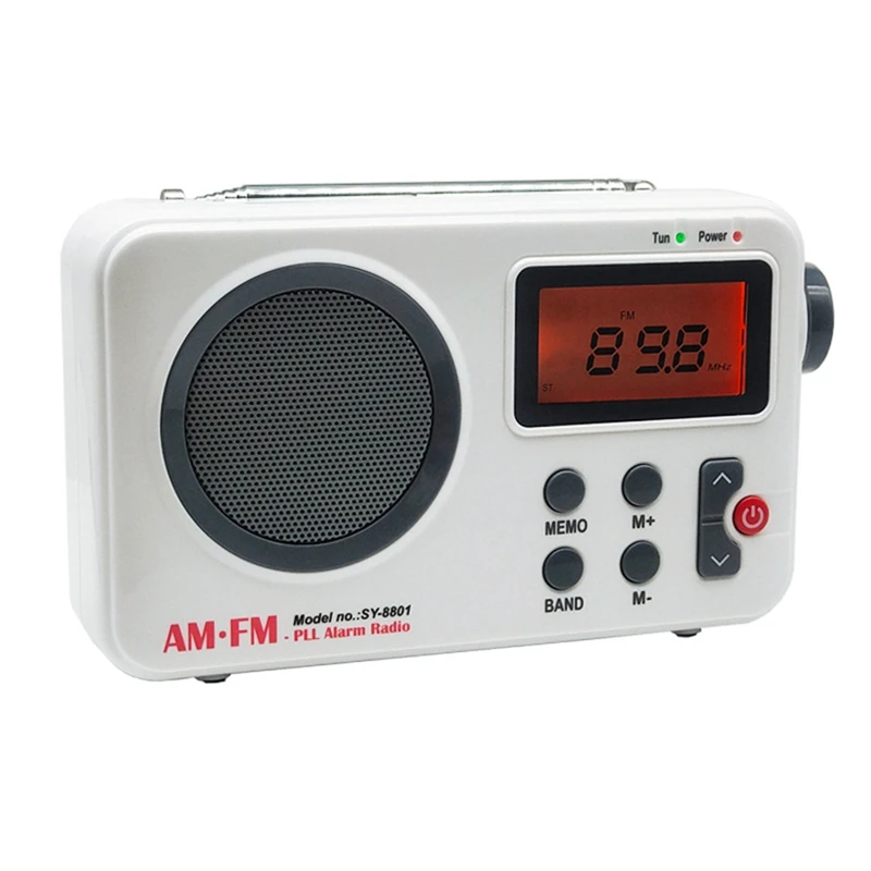 A73E-Portable AM/FM Radio, Digital Shower Radio, Mini Stereo Radio With Earphone Port & LCD Display, Headphone Jack Speaker