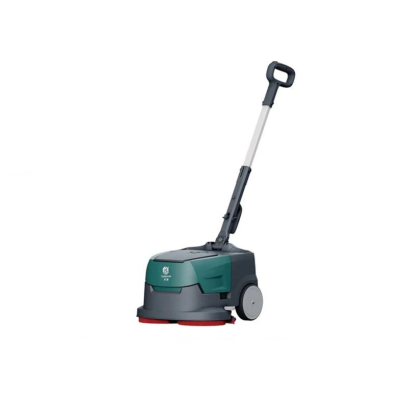 Compact Floor Scrubber and Mop Combo: Industrial Push-Type Floor Cleaning Machine for Workshops, Hotels, and Restaurants