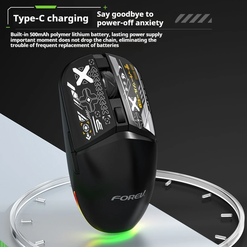 Esports Wireless Dual-Mode Gaming Mouse 6 Buttons Paw3212 Sensor 3200dpi Rgb Lighting Effect Tablet Laptop Office Gaming Mouse