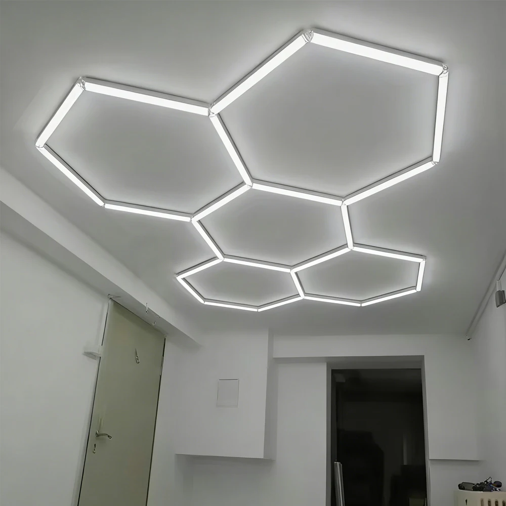 

VASTFIRE brand honeycomb hexagonal white garage light 6500K ultra bright tube is suitable for garages, 4S workshops
