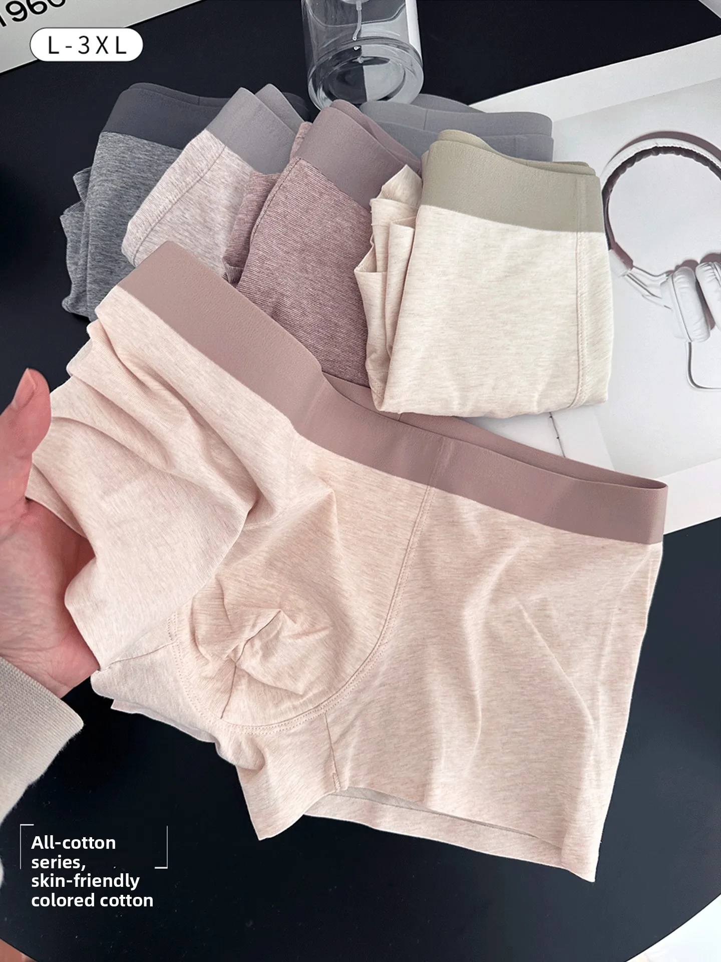 Comfortable Men's Color Cotton Boxer Shorts Soft Seamless mid Waist  Color 7A Pure Cotton Crotch Angle Pants