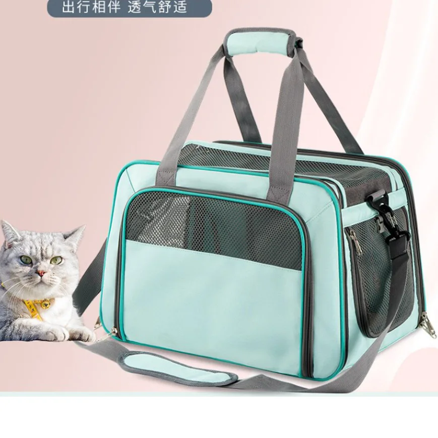 

Mint Green Pet Bag Oxford Cloth Pet Handbag Portable Bag Breathable Foldable Go Out Portable Cat Bag