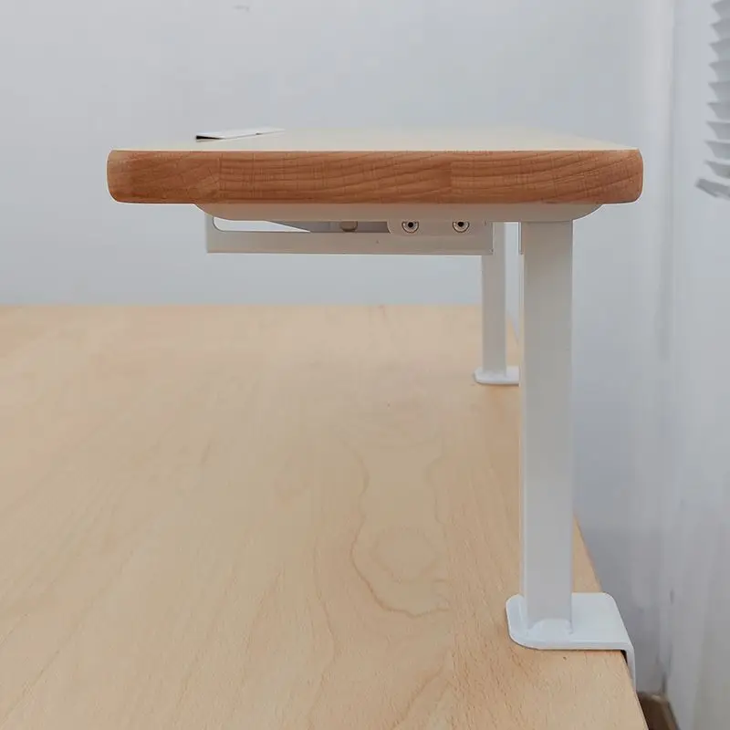 No Punching Solid Wood Desktop Shelf Office Desk Storage Rack Student Reading Rack Folding Bracket Bookshelf