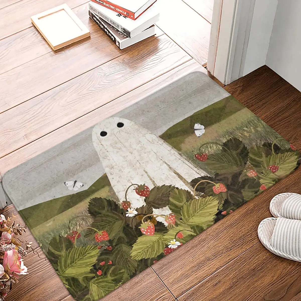 Ghost Bathroom Mat Strawberry Doormat Kitchen Carpet Entrance Door Rug Home Decoration