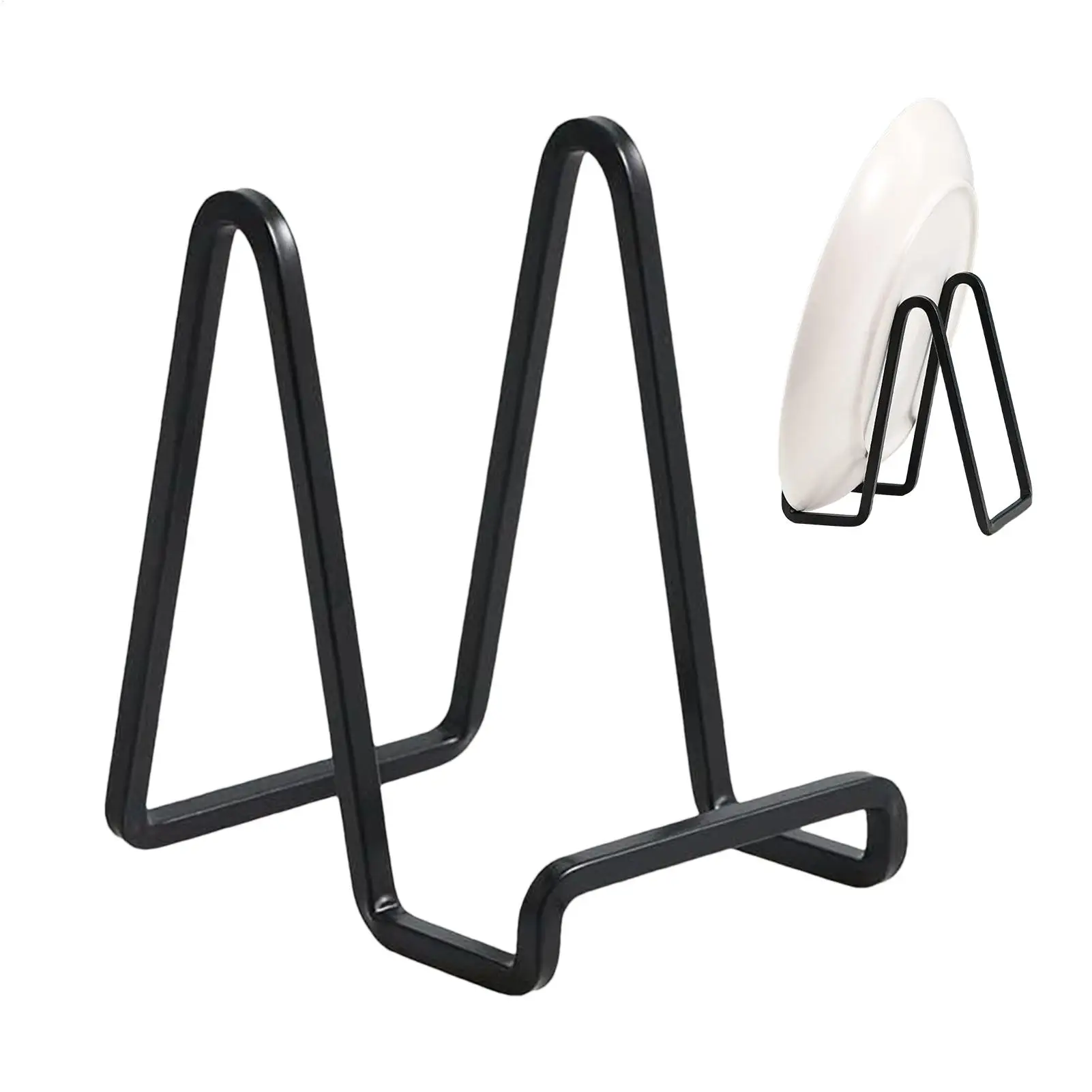 Metal Plate Stands Holder Plate Display Stand Picture Easel Display Pictures Frame Photo Decorative Plate Dish Tabletop Arts