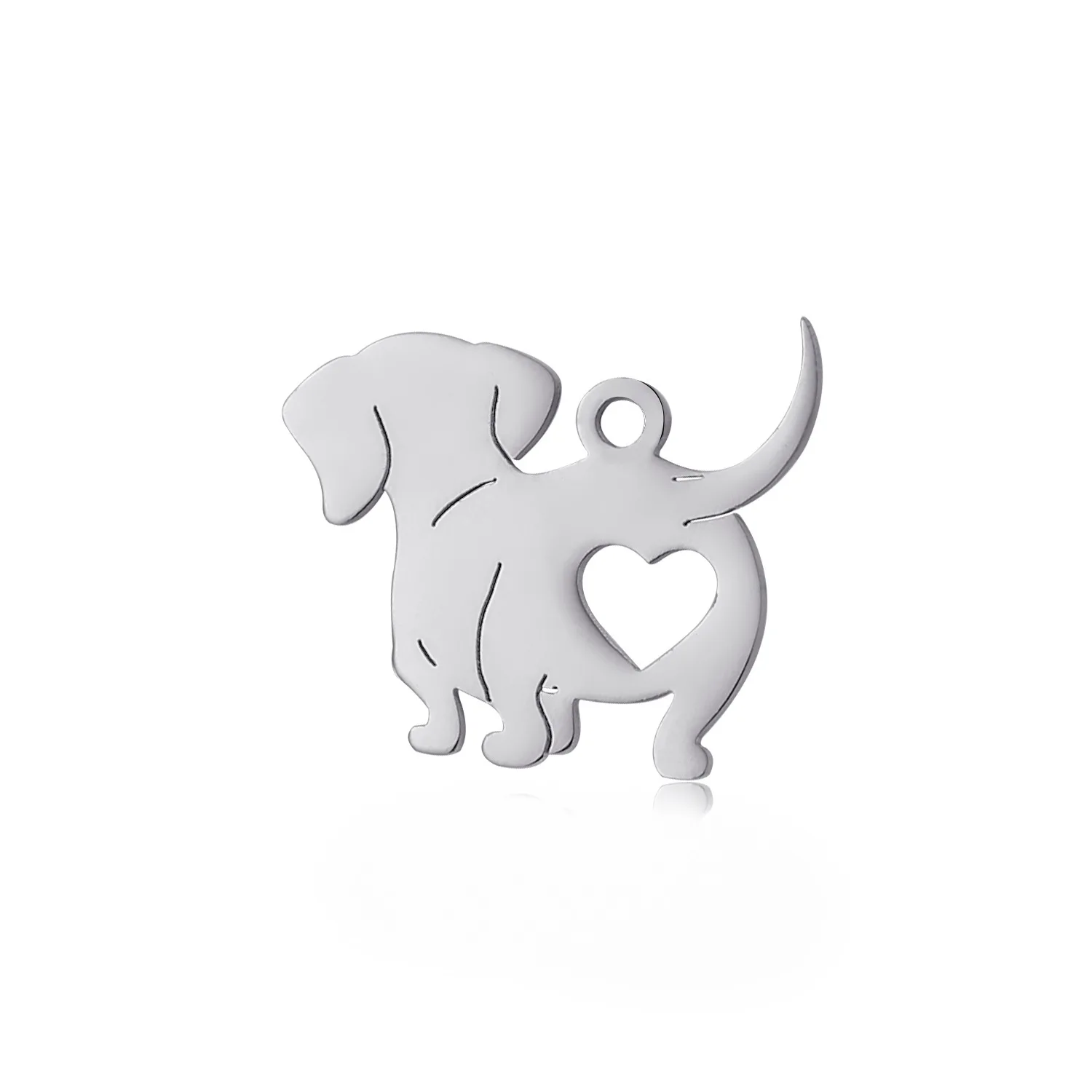 5Pcs/Lot Cute Animal Love Shape Pet Dog Pendant King Charles Spaniel Charms Metal Stainless Steel DIY Jewelry Making Accessaries