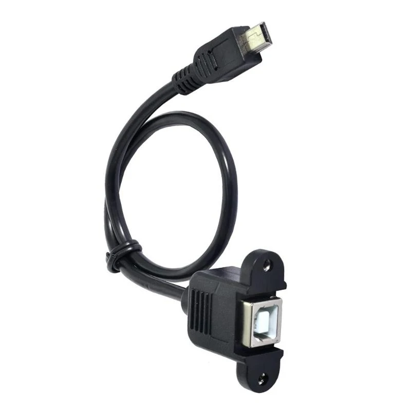 Mini USB Male to USB B Female Extending Wire Extender Data Cord for Printers