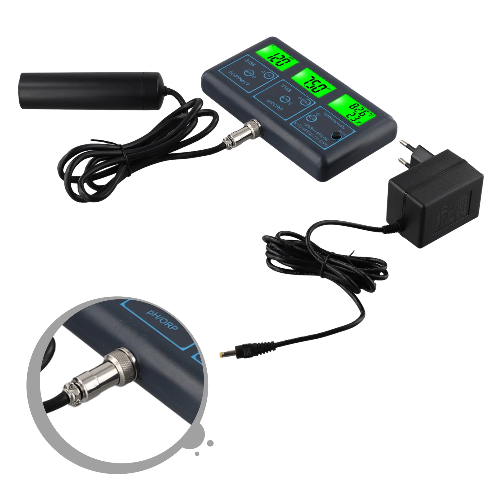 Outdoor for Living Water Quality Tester Moisture 7in1 Analyzer Digital Highly Accurate Multi-Parameter Water Tester for tuya