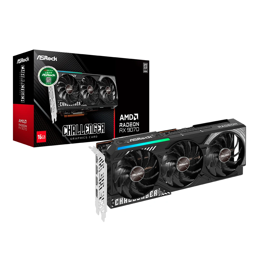 [التاجر الرسمي Asrock] Asrock Radeon Rx 9070 Challenger D6 16Gb Daewon (الموزع)