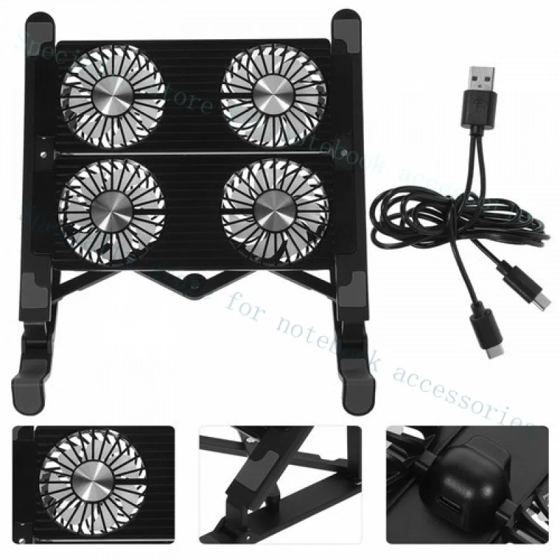 A+ 1 Set of Cooling Fan For Laptop Anti-slip Laptop Bracket Computer Cooling Stand