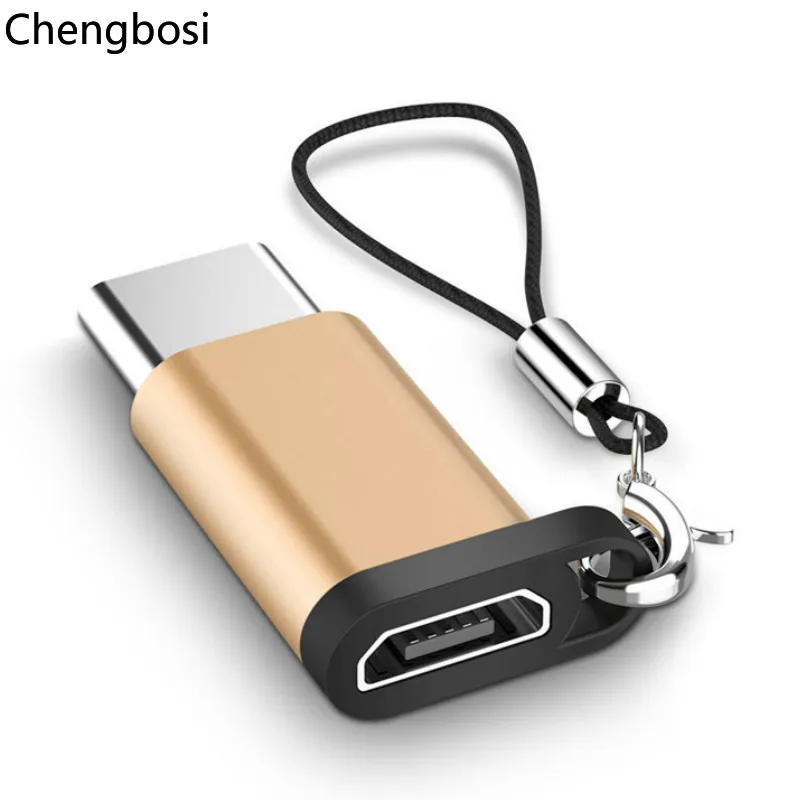 Aluminium Alloy Micro USB To Type C  Adapter Converter Connector for Phone Tablet with Lanyard Phone Accessories For Xiaomi