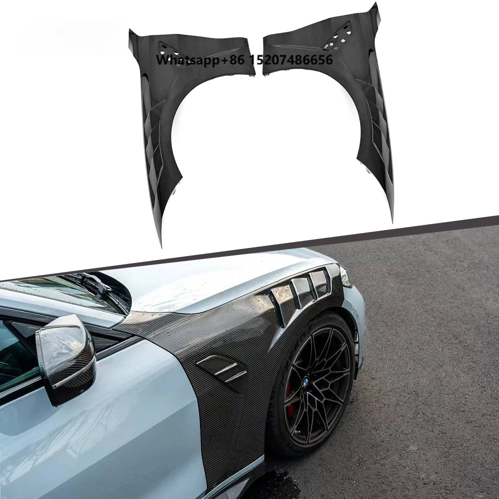 Dry Carbon Fiber AE Style Car Front Fender for G80 G81 M3 G82 G83 M4 Body Kits Side Mudguards Vent Fenders Wheel Arches