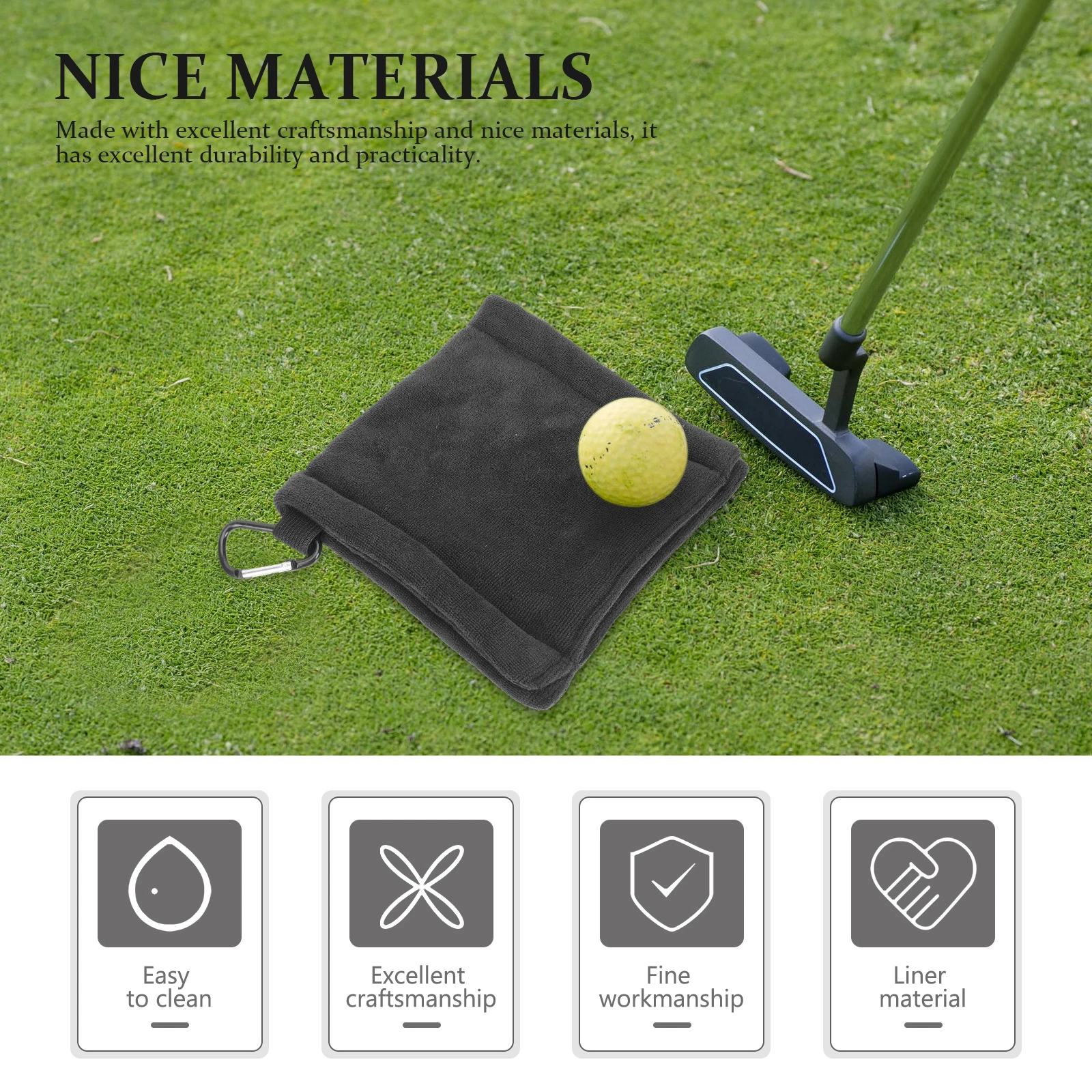 

Microfiber Golf Towel Red Color Multipurpose Ball Cleaner Wiping Golfs Supply Dry Carrying Easy Clean Dust Rod Cloth