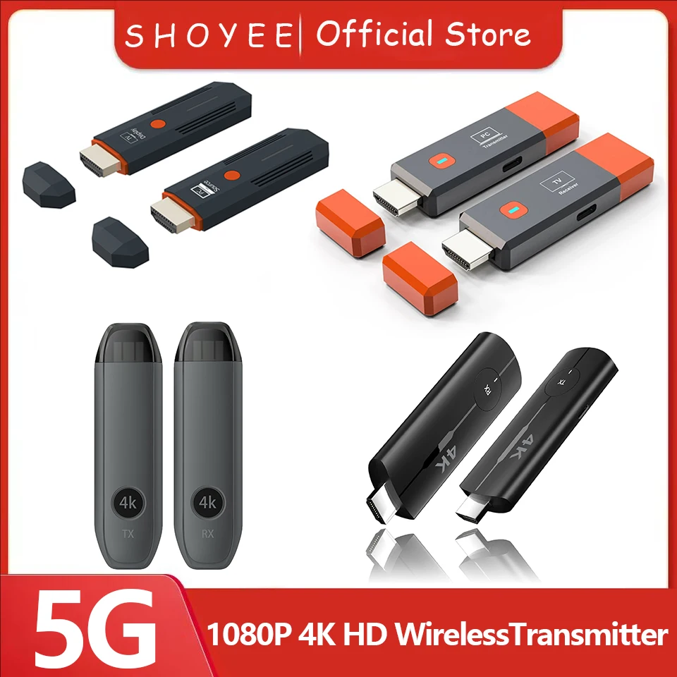 4K/1080P لاسلكي HDMI-متوافق مع جهاز إرسال واستقبال الفيديو موسع محول جهاز استقبال للتليفزيون دونغل للكاميرا والكمبيوتر المحمول لمراقبة #1