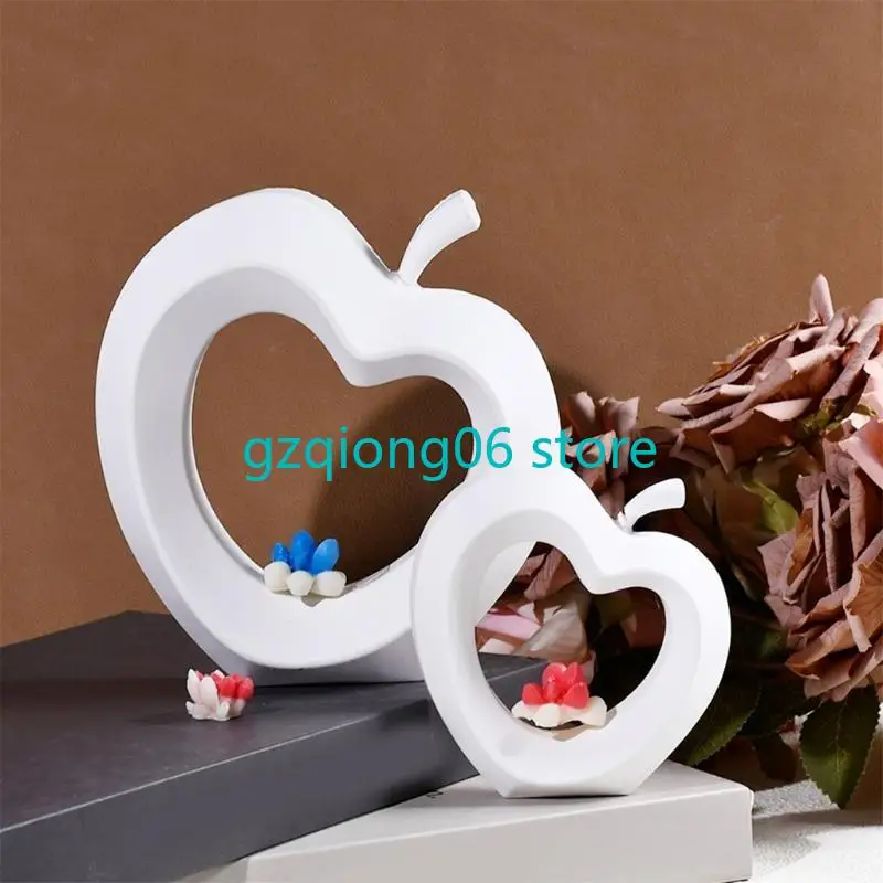 

K3NF Easy to Use Silicone Mold for Crafting Unique Hollow Apples Ornament Gypsum Plaster Cement Home Decoration Mould