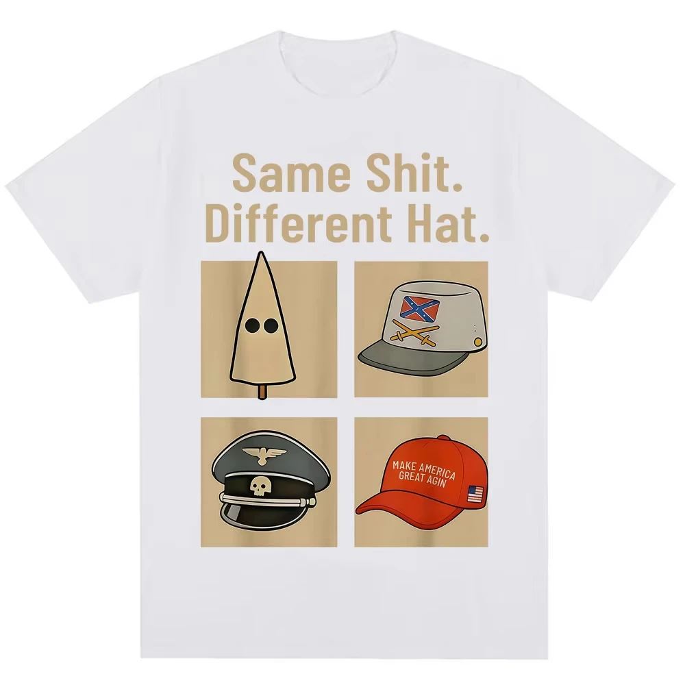 Funny Same Shit Different Hat Meme Graphic T-shirt Men Women Humor Vintage Novelty T-shirts Oversized 100_ Cotton Casual T Shirt
