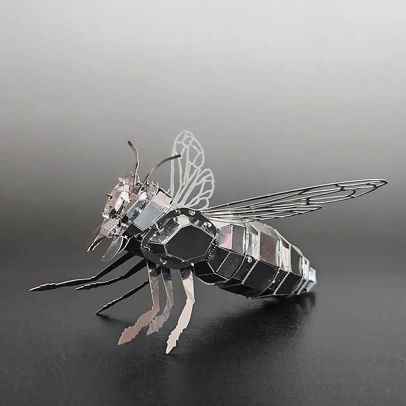 3D Metal Stainless Steel Puzzle DIY Handmade Animal Insect Hornet Bee Assembly Model Jigsaw Puzzle Toys Kits For Adult