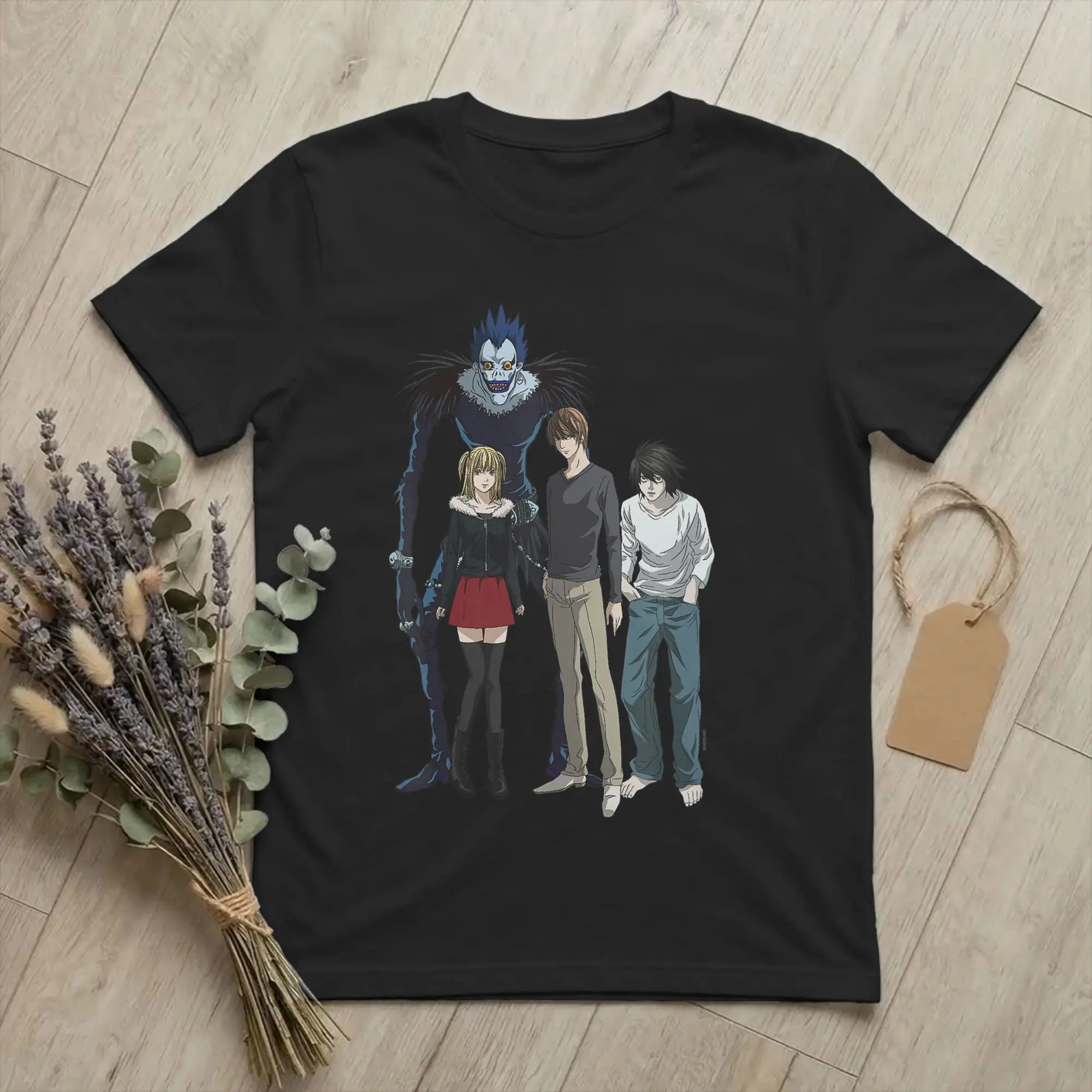 Camiseta divertida de Death Note con personajes principales de Anime, camisetas de manga corta con cuello redondo para hombre, ropa de verano de algodón