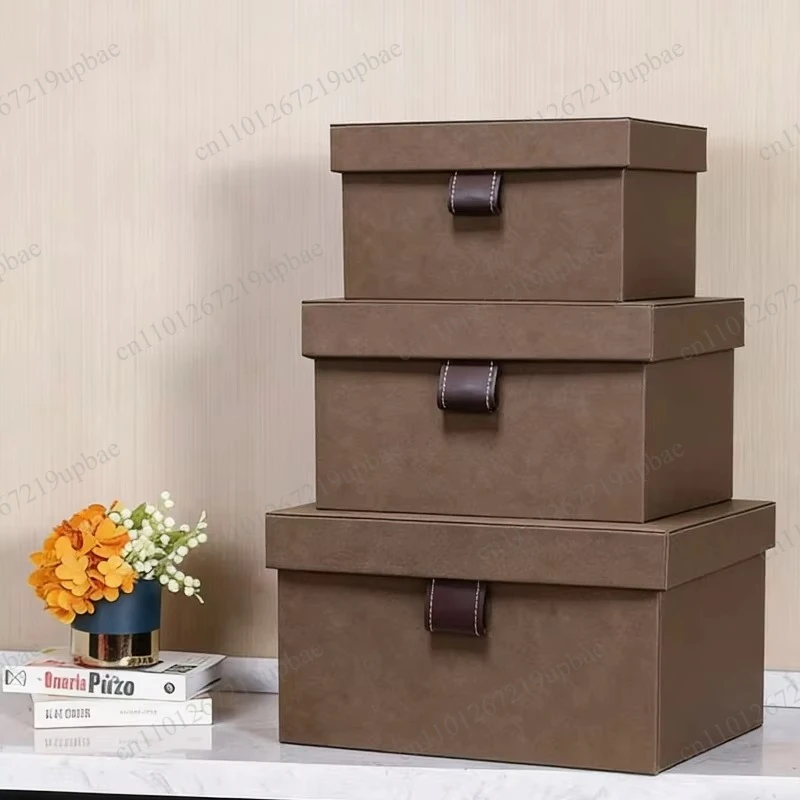 Leather Storage Box, Clothes Organizer Boxes, Large Accessory Organization Case, Luxury Bedroom Closet Organizing Cases
