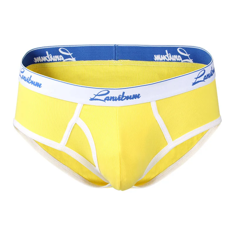 1/3 PCS New Men\'s Underwear Mid Waist Thread Cotton Breathable Solid Color Youth Underwear Men\'s Triangle Pants