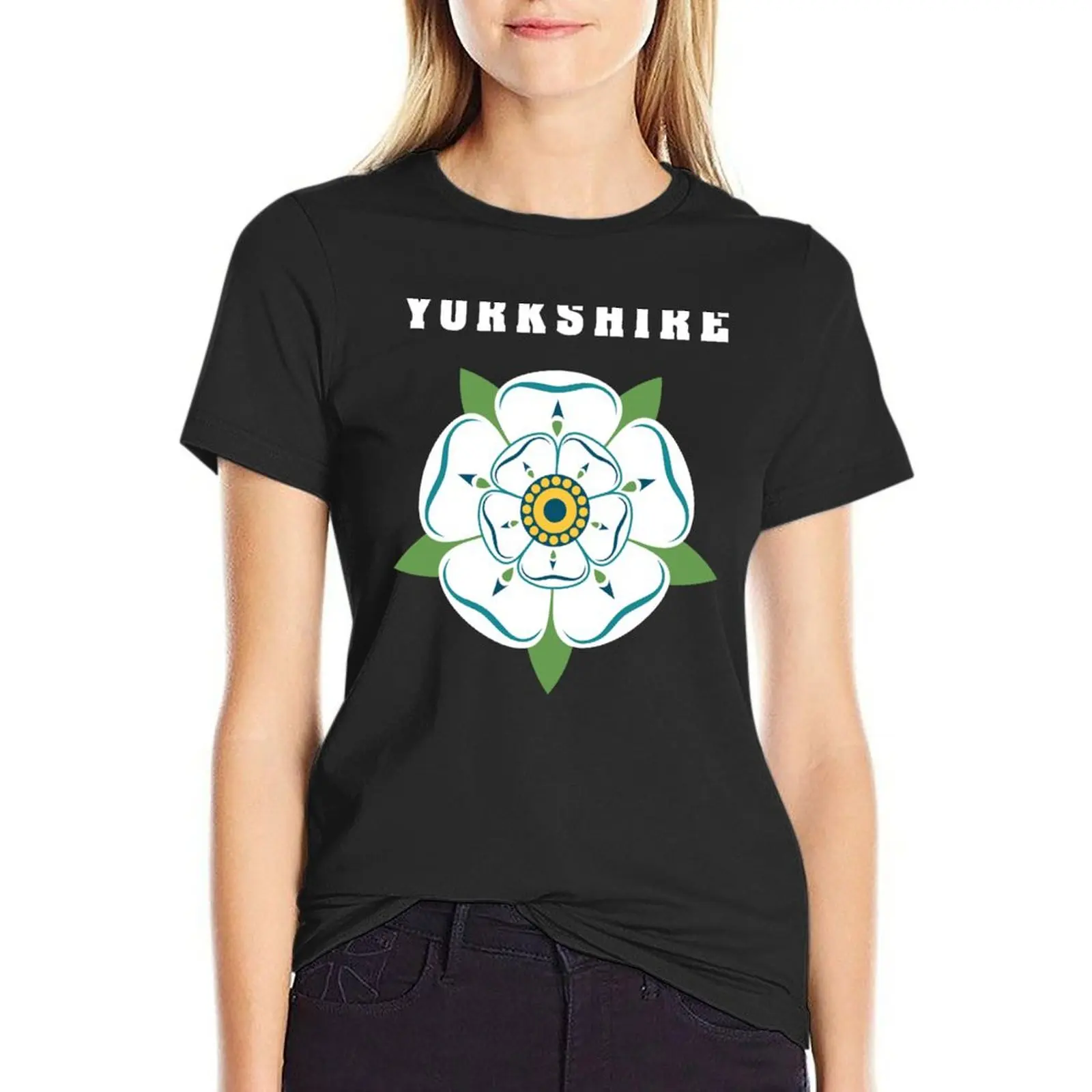 Yorkshire White Rose T-Shirt shirts graphic tees plus size tops lady clothes hippie clothes t shirt dress Women