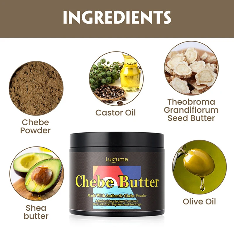 100% Natural Chebe Powder Africa Women Traction Alopecia Treatment Chebe Hair Shampoo chebe oil butter Anti Hair Break